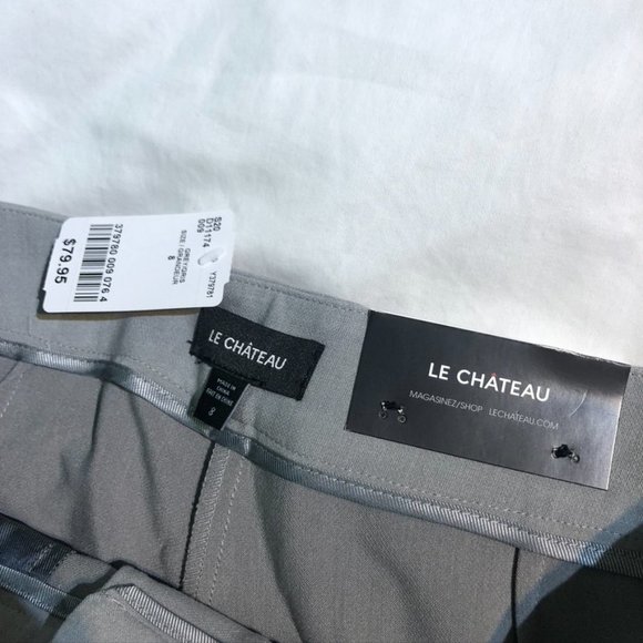 Le Chateau Light Gray Woven Straight Leg Pant - Size 8 - Picture 2 of 8
